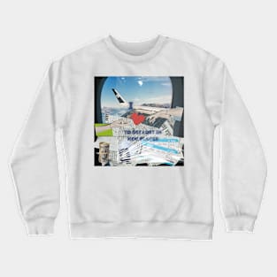 Wanderlust Chronicles: Embracing the Unknown in Travel Collage Crewneck Sweatshirt